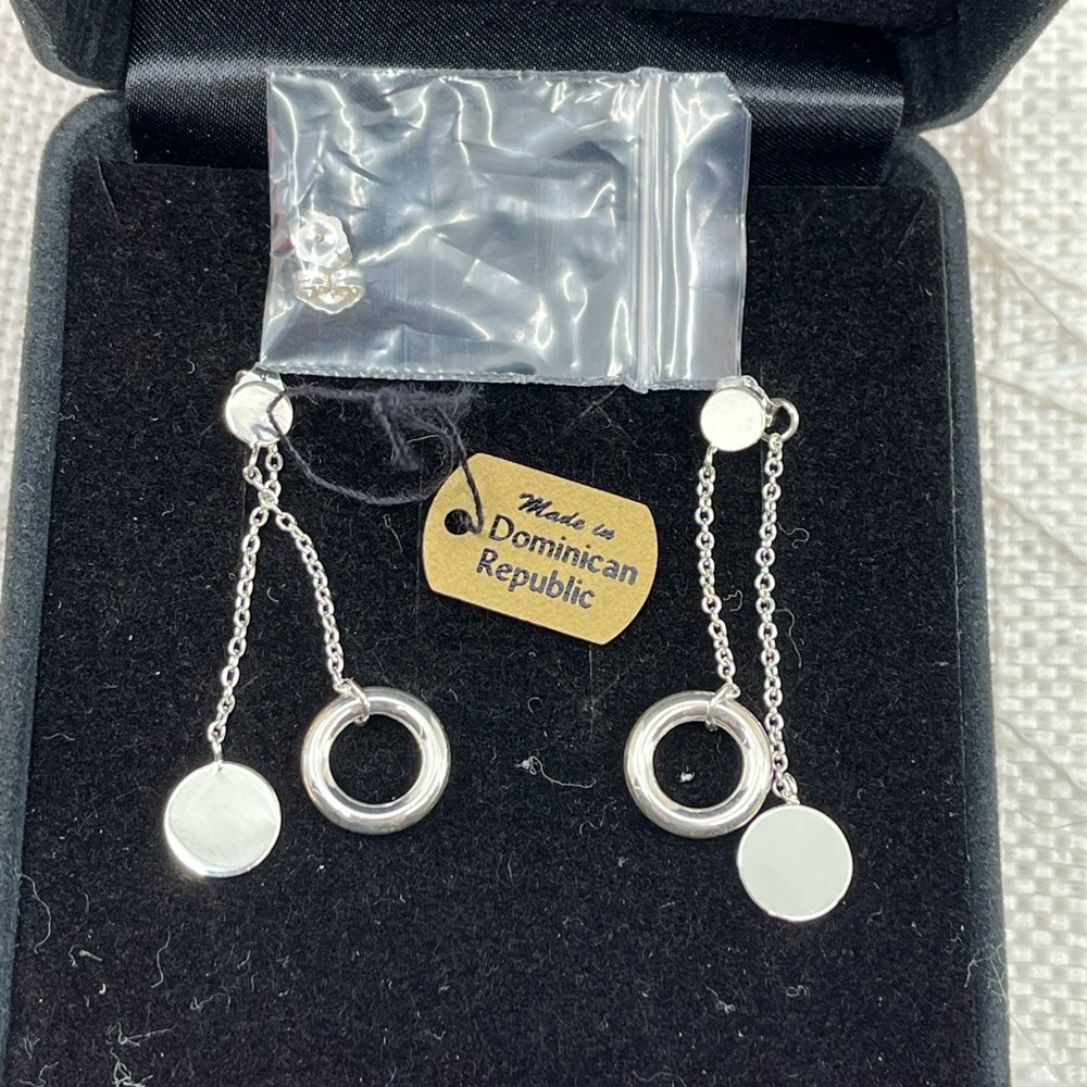 Vintage Sterling Silver Dangle Earrings Made in Dominican Republic - Picture 11 of 14